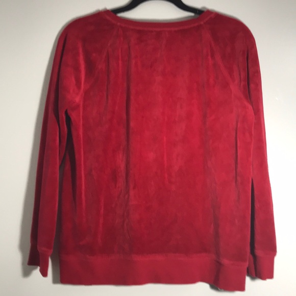 Two by Vince Camuto Red Crew Neck Velour Sweater Sz S - Picture 4 of 4